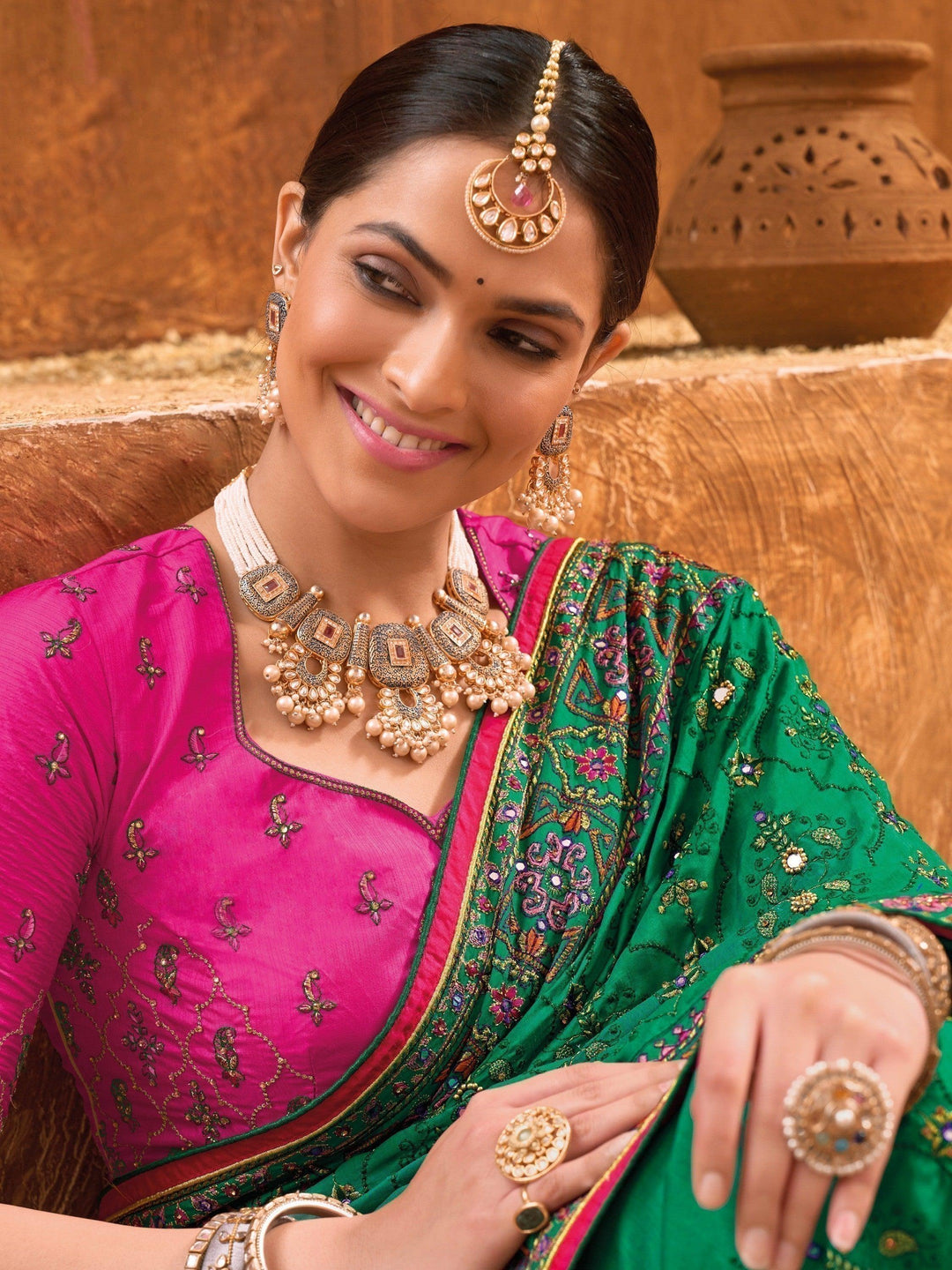 Vibrant color luxurious fabric exclusive attire crafted for elegance and style.