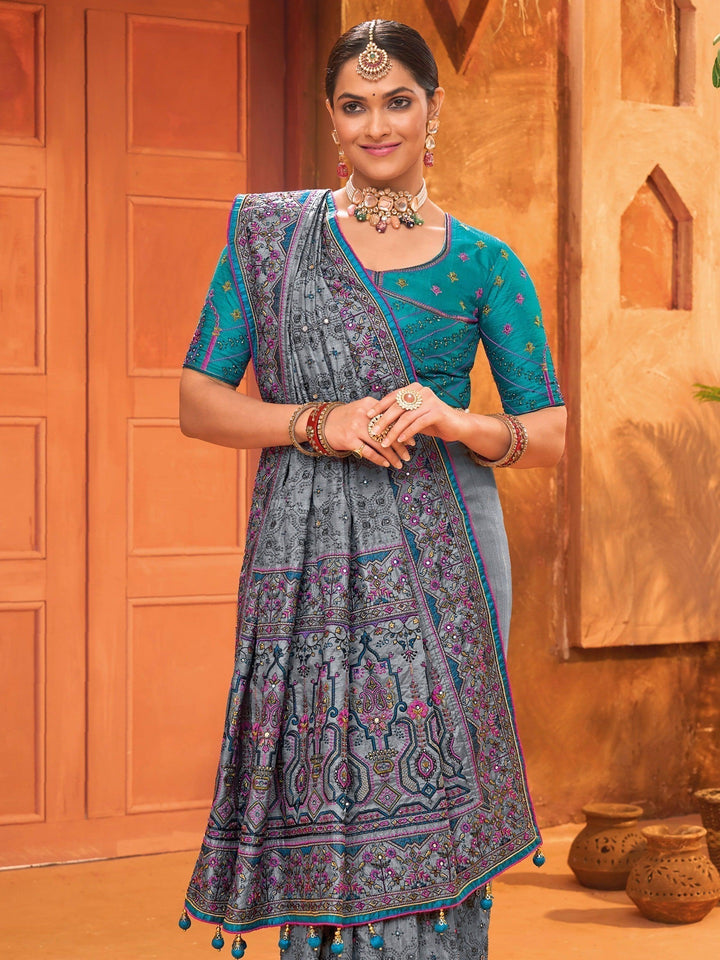 Vibrant color luxurious fabric exclusive attire crafted for elegance and style.