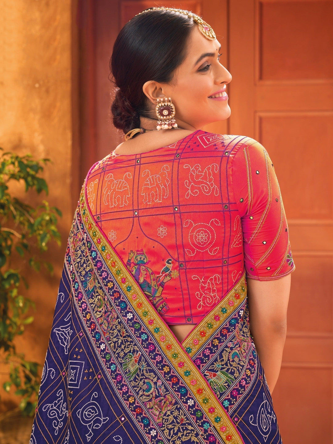 Vibrant color luxurious fabric exclusive attire crafted for elegance and style.