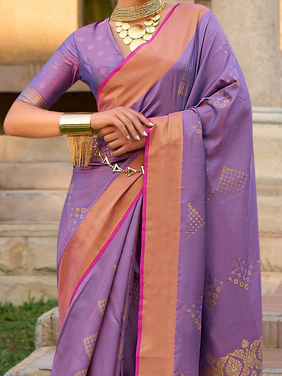 Vibrant color luxurious fabric exclusive attire crafted for elegance and style.