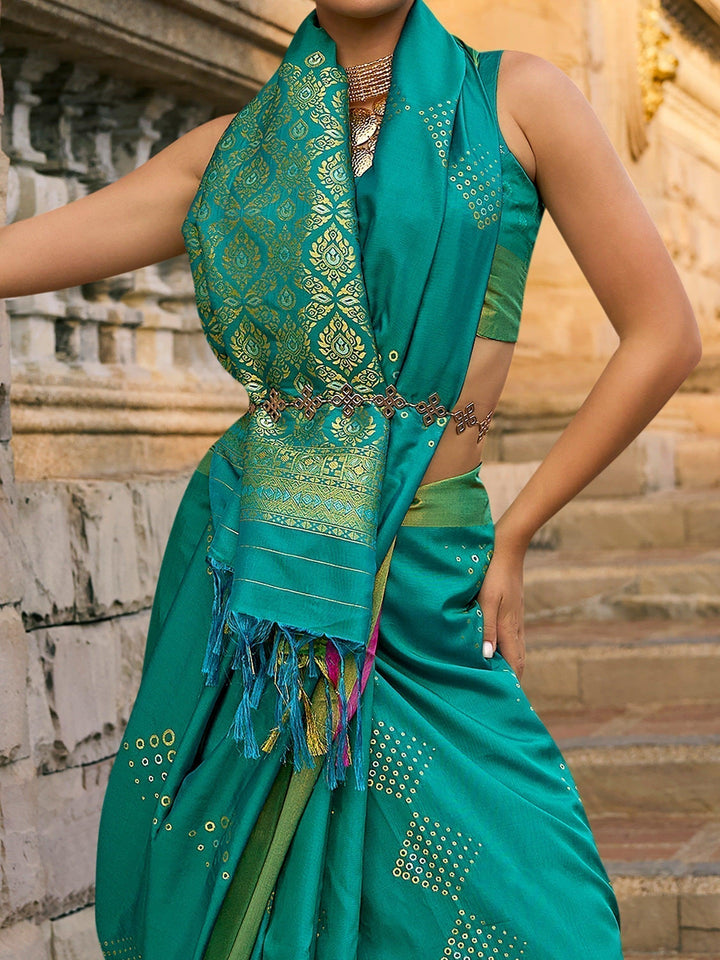 Vibrant color luxurious fabric exclusive attire crafted for elegance and style.