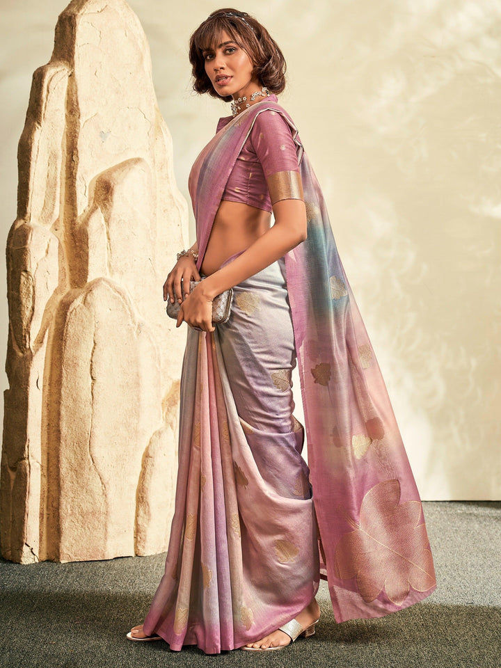 Pink silk saree crafted for elegance and style.