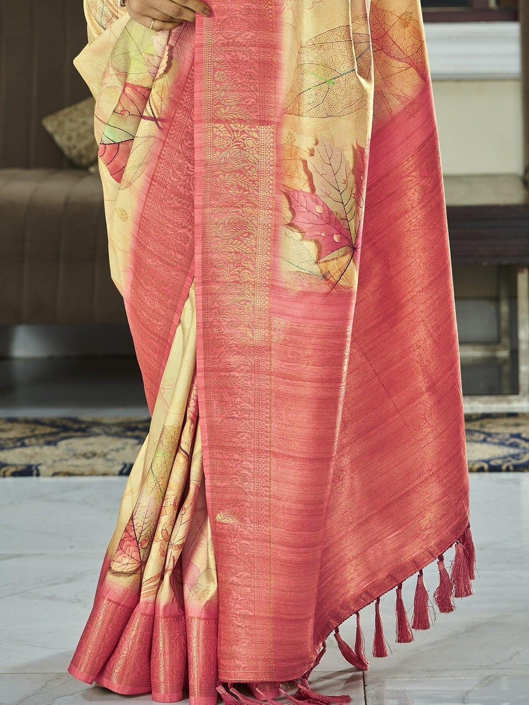 Vibrant color luxurious fabric exclusive attire crafted for elegance and style.