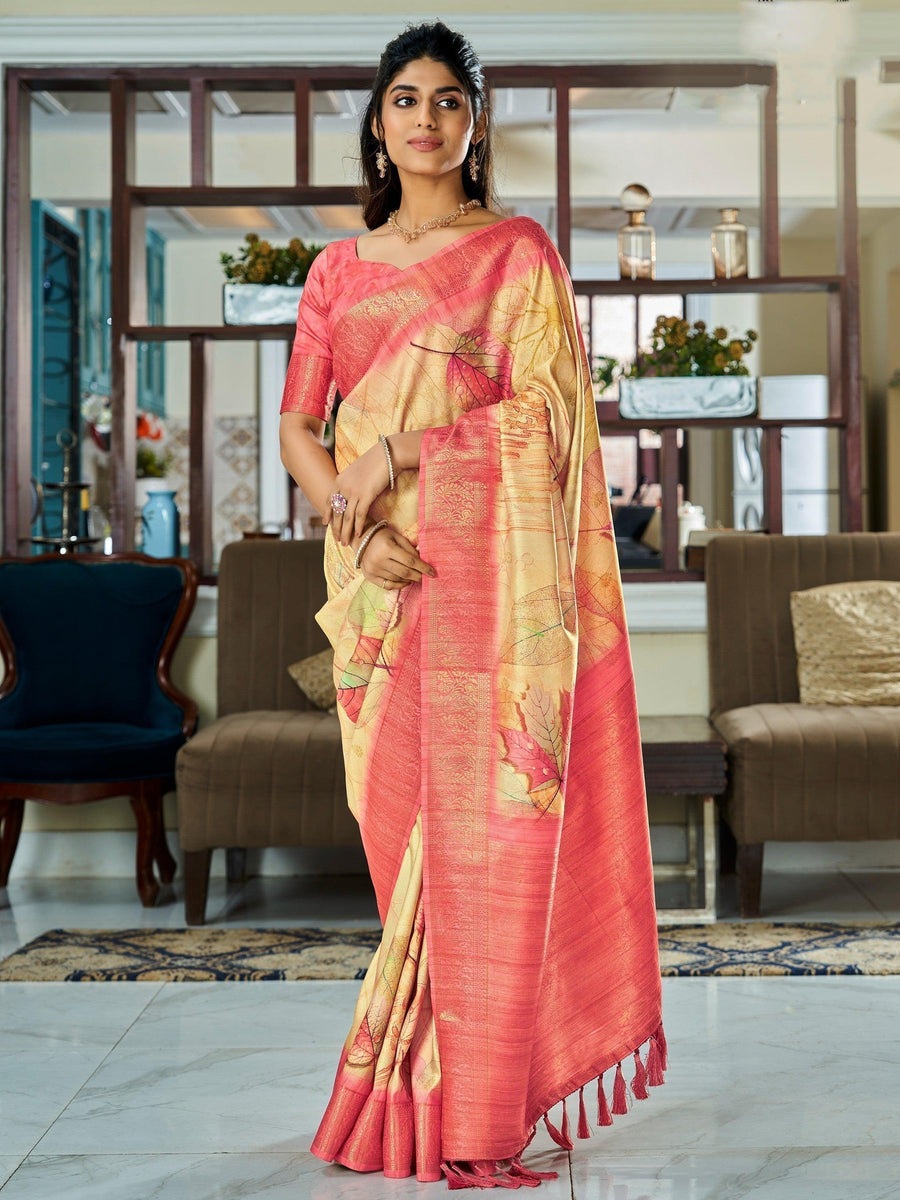 Red silk saree crafted for elegance and style.