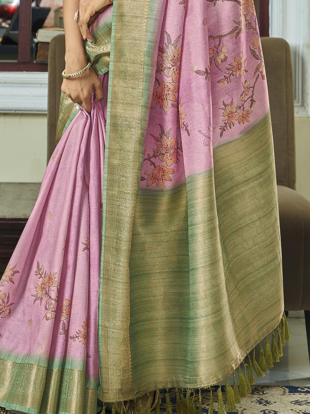 Vibrant color luxurious fabric exclusive attire crafted for elegance and style.