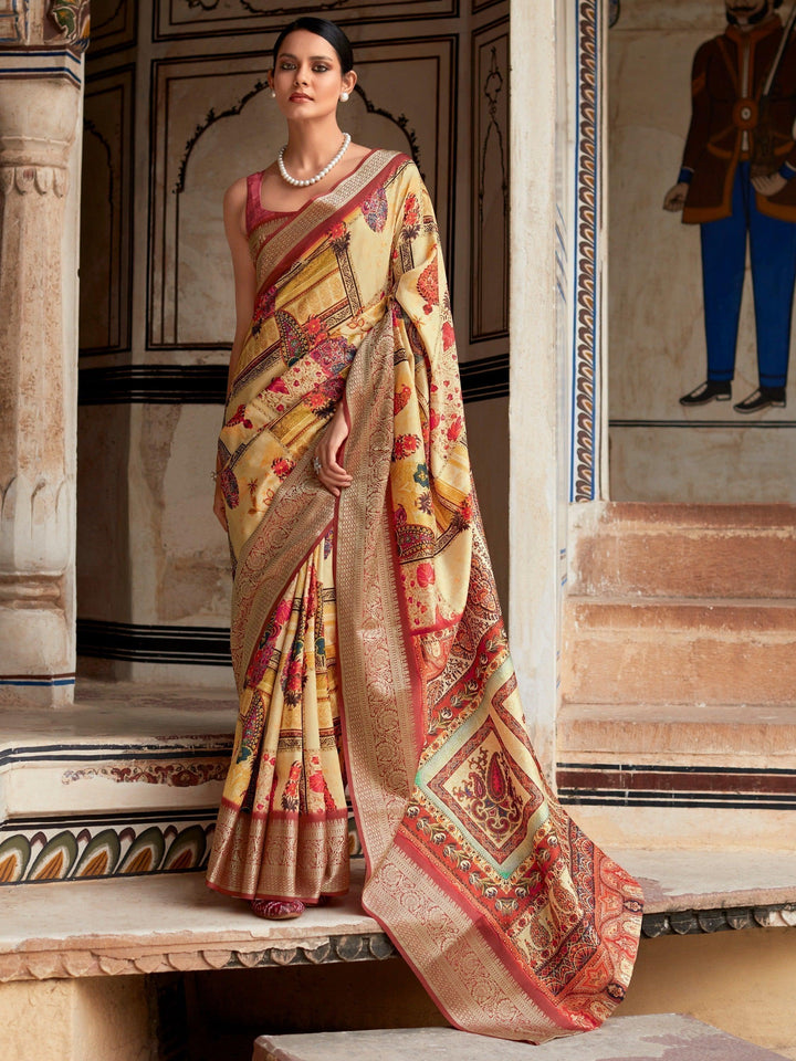 Yellow silk saree crafted for elegance and style.