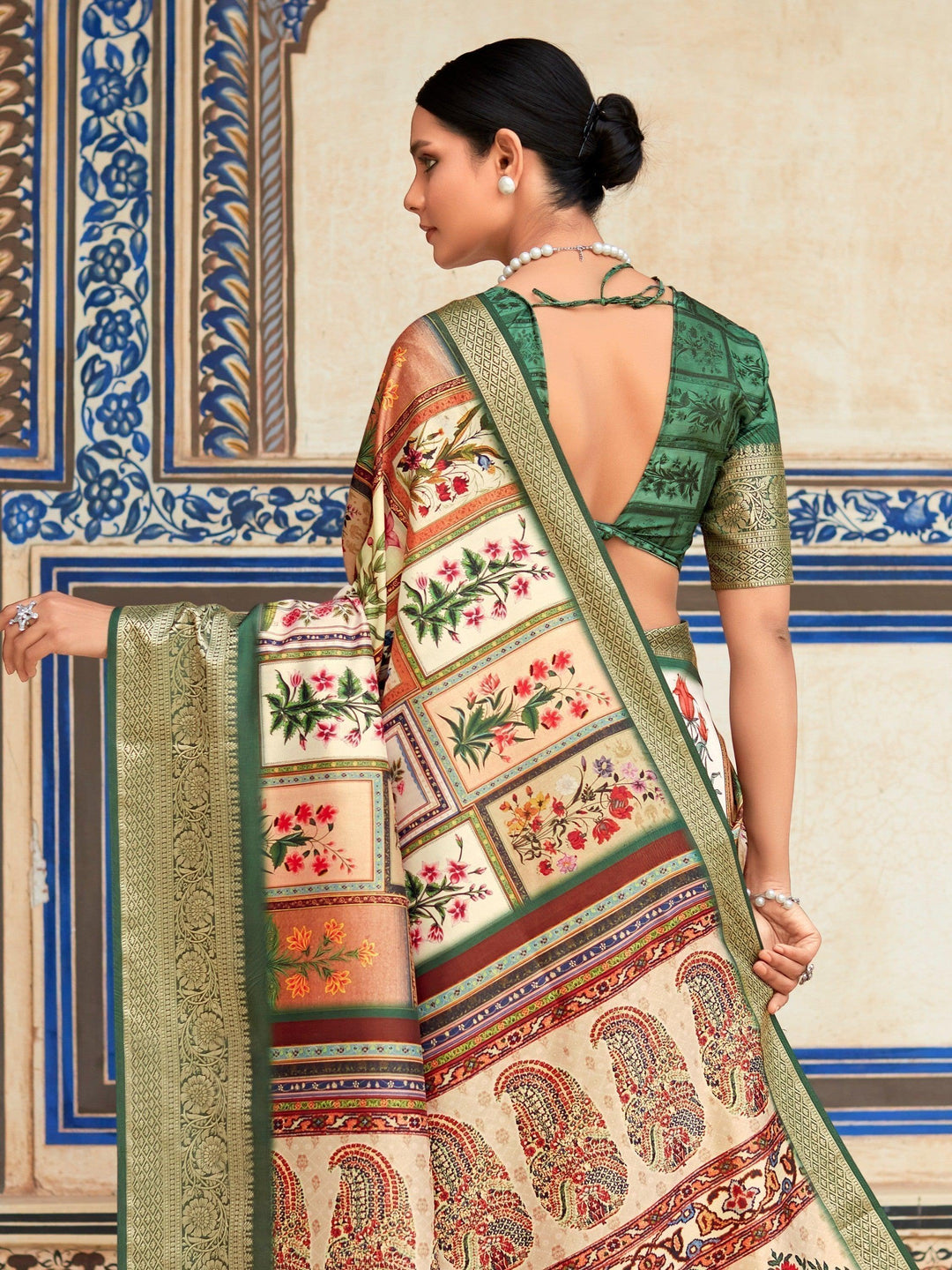 Vibrant color luxurious fabric exclusive attire crafted for elegance and style.