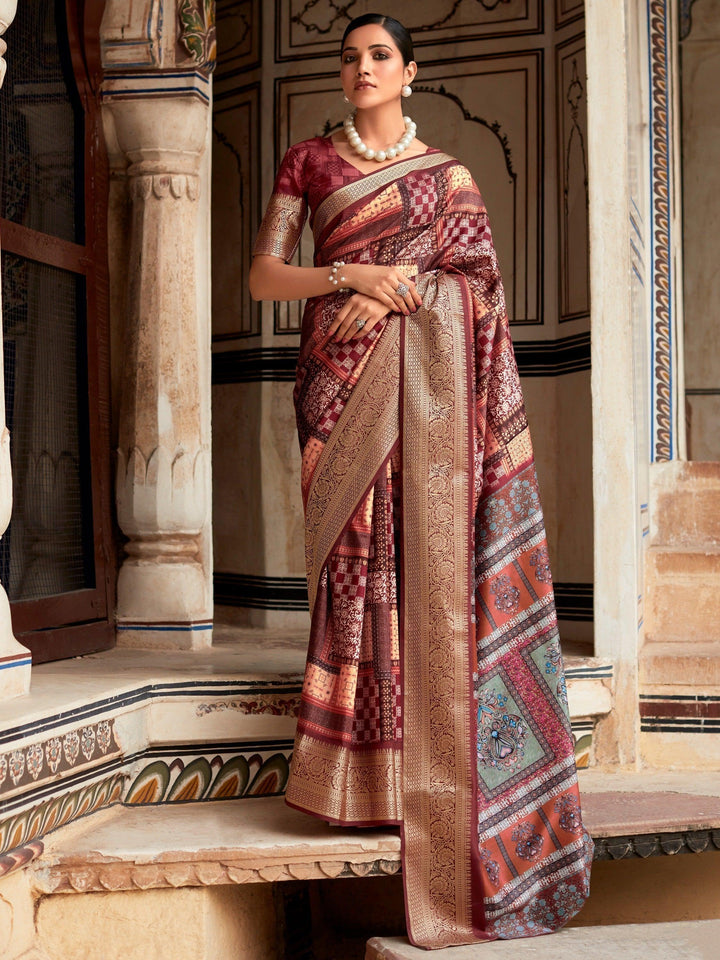 Vibrant color silk saree crafted for elegance and style.