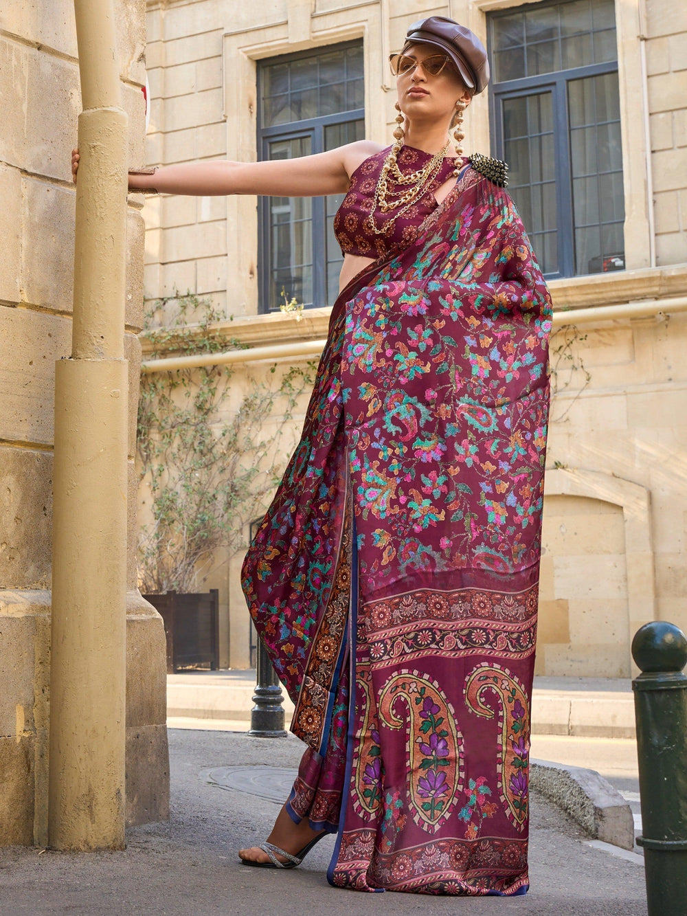 Vibrant color luxurious fabric exclusive attire crafted for elegance and style.