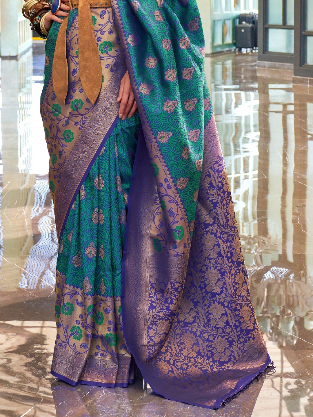 Vibrant color luxurious fabric exclusive attire crafted for elegance and style.