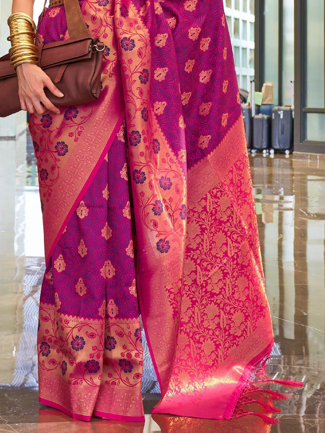 Vibrant color luxurious fabric exclusive attire crafted for elegance and style.