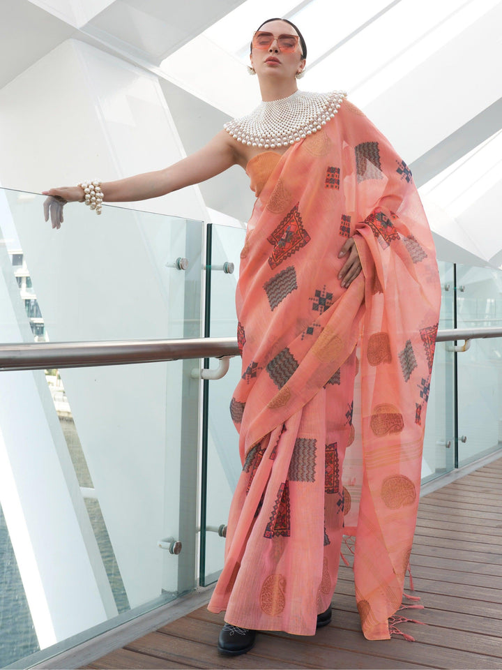 Vibrant color luxurious fabric saree crafted for elegance and style.