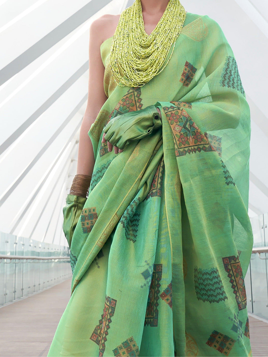 Vibrant color luxurious fabric exclusive attire crafted for elegance and style.