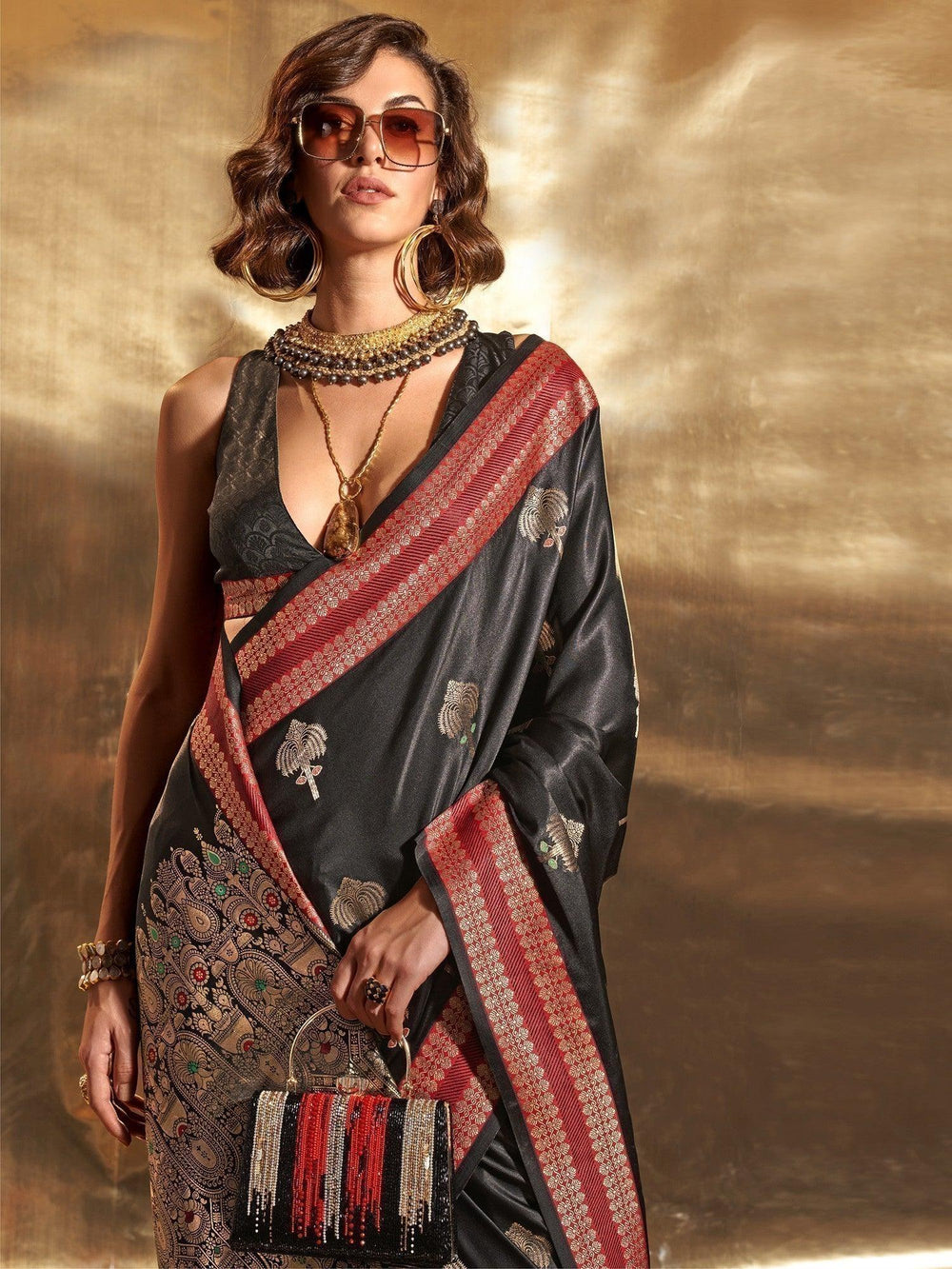 Vibrant color luxurious fabric exclusive attire crafted for elegance and style.