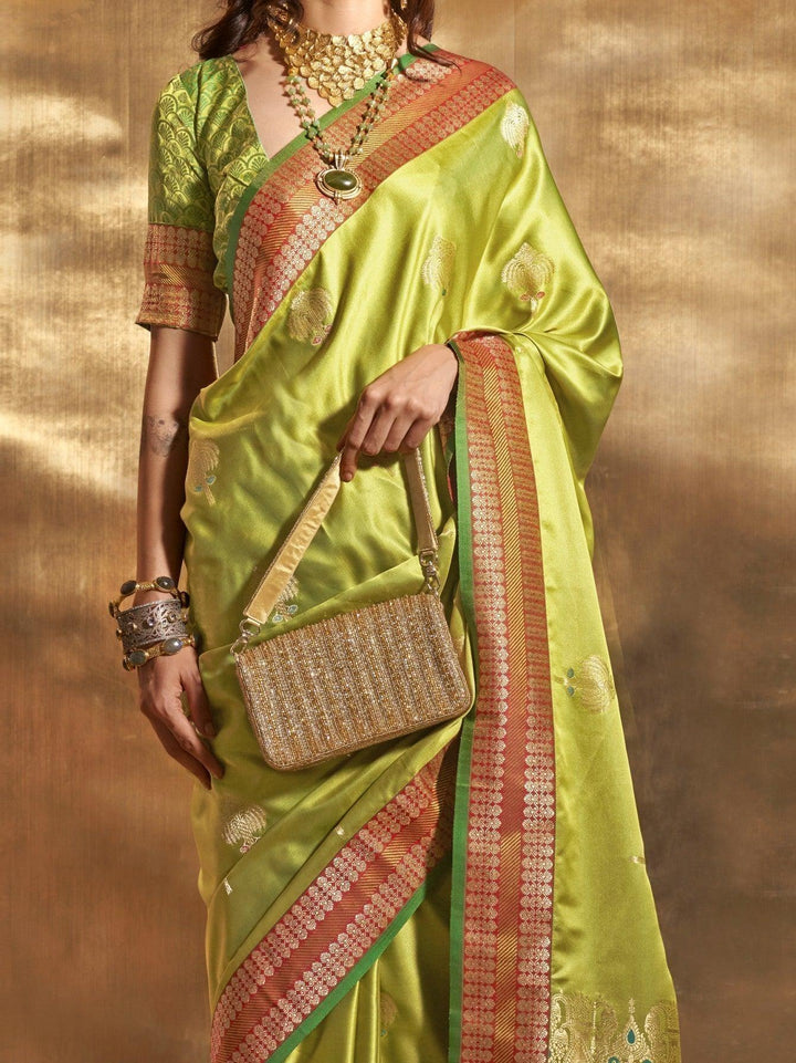 Vibrant color luxurious fabric exclusive attire crafted for elegance and style.