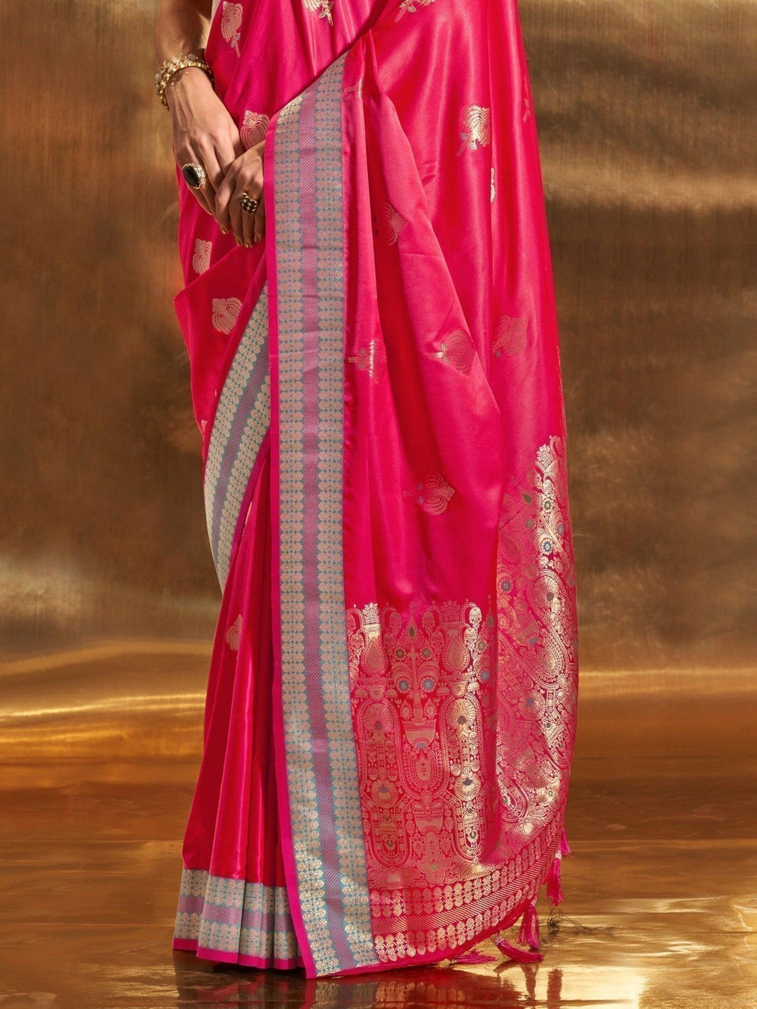 Vibrant color luxurious fabric exclusive attire crafted for elegance and style.