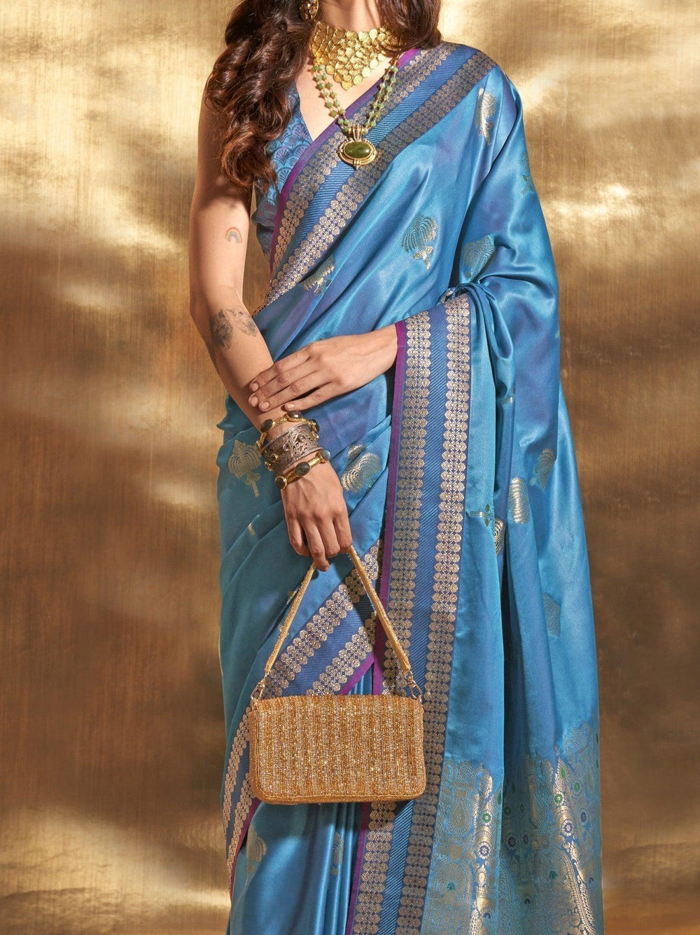 Vibrant color luxurious fabric exclusive attire crafted for elegance and style.