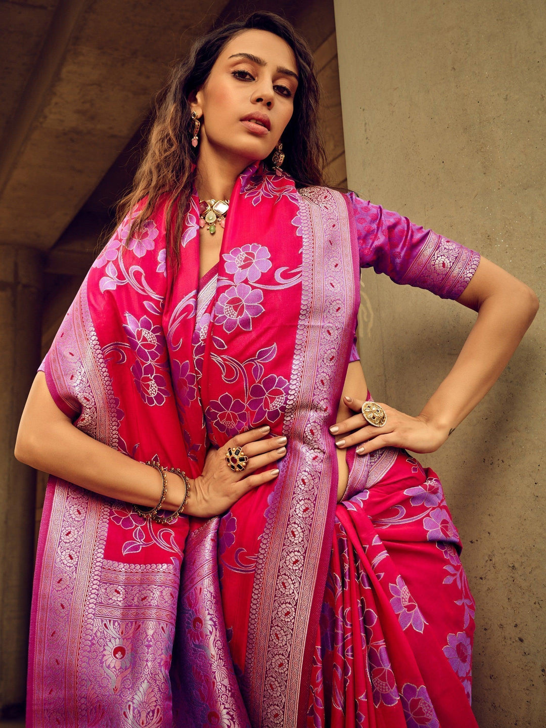 Vibrant color luxurious fabric exclusive attire crafted for elegance and style.