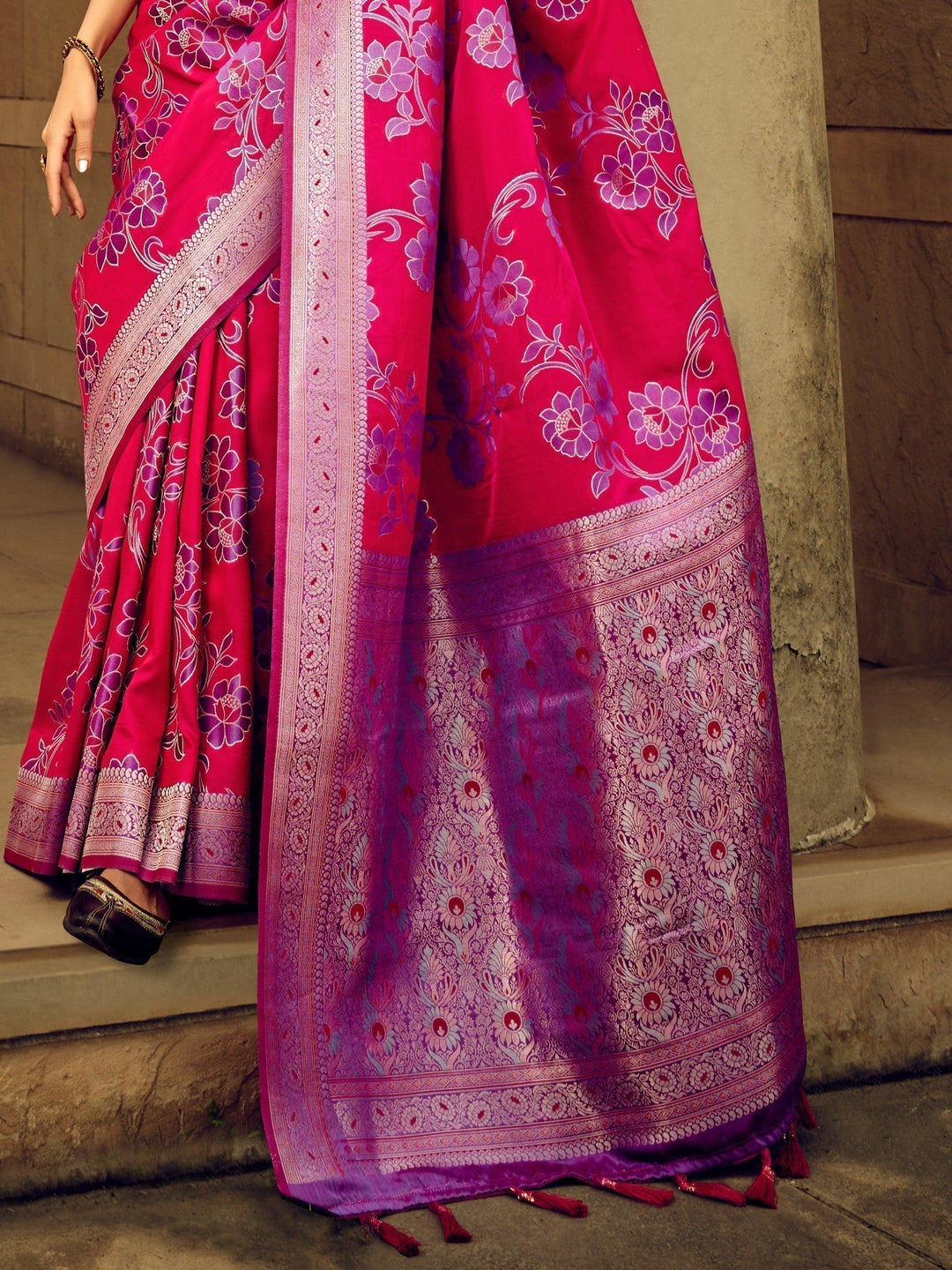 Vibrant color luxurious fabric exclusive attire crafted for elegance and style.