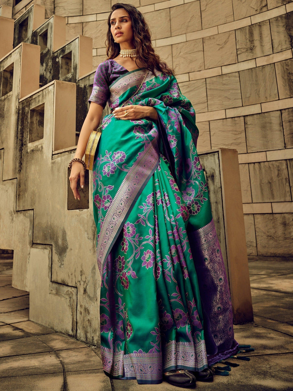 Vibrant color luxurious fabric exclusive attire crafted for elegance and style.