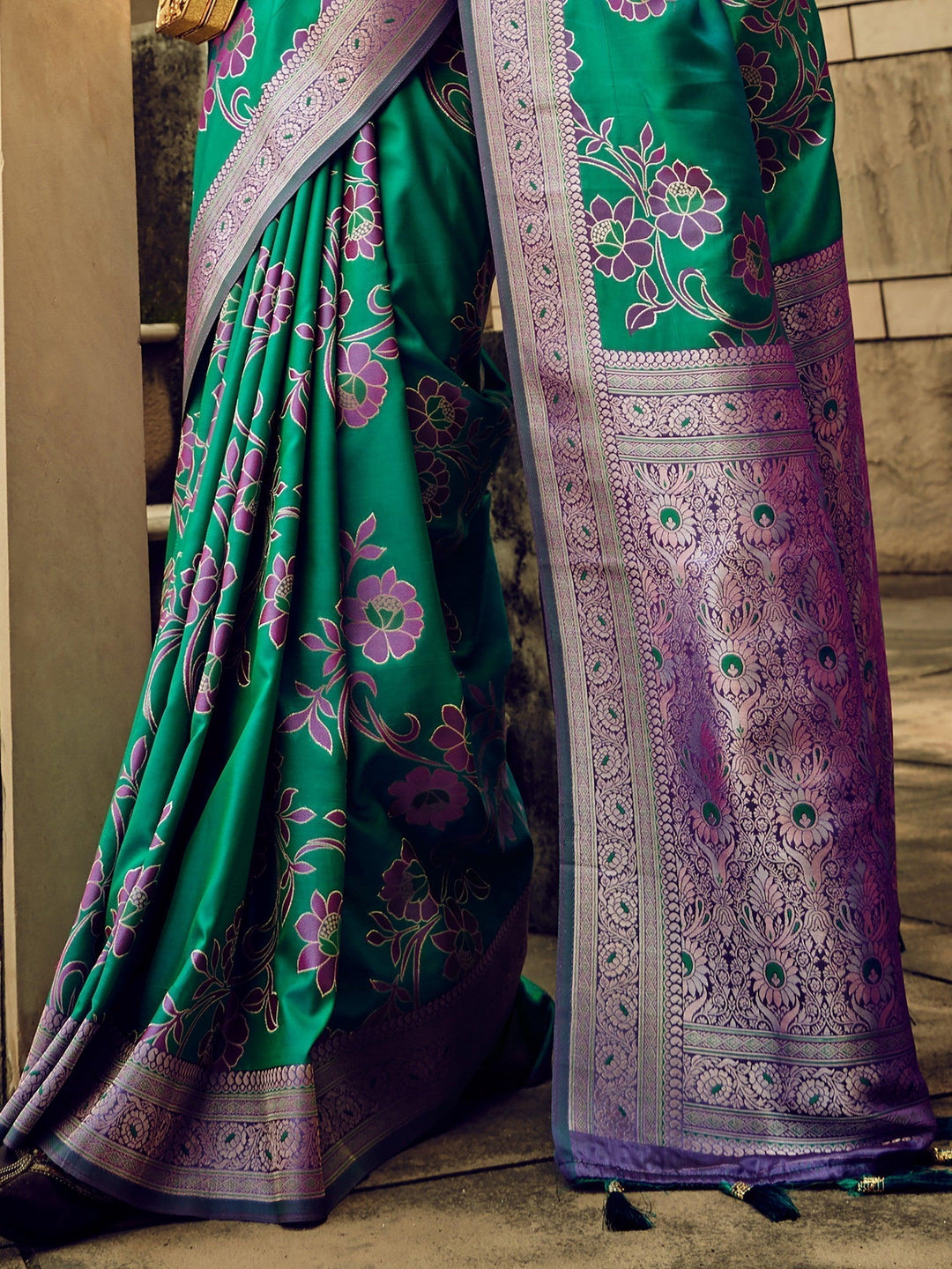 Vibrant color luxurious fabric exclusive attire crafted for elegance and style.