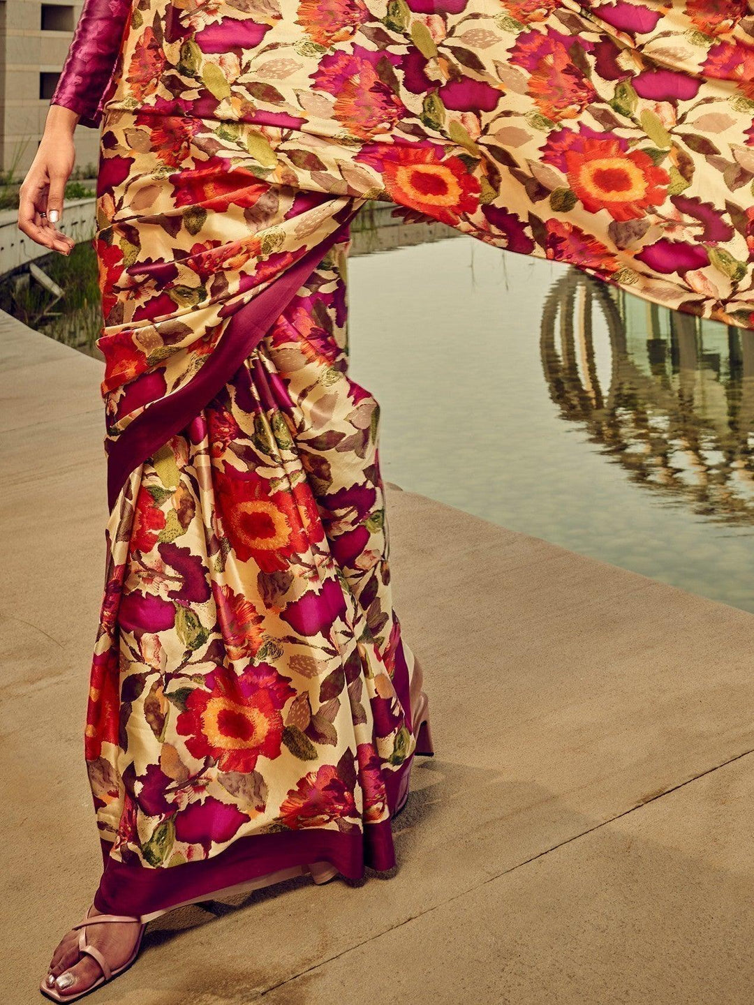 Vibrant color luxurious fabric exclusive attire crafted for elegance and style.