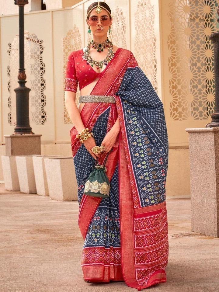 Blue silk saree crafted for elegance and style.