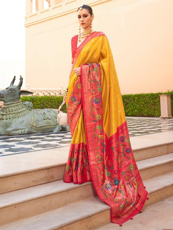 Red silk saree crafted for elegance and style.