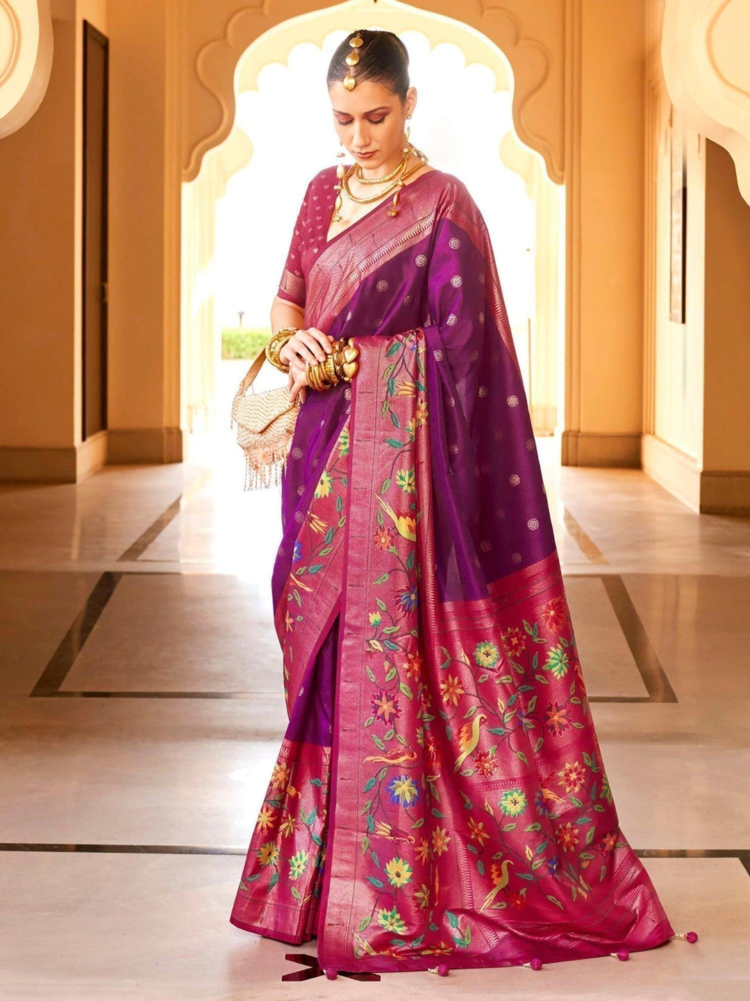 Vibrant color silk saree crafted for elegance and style.