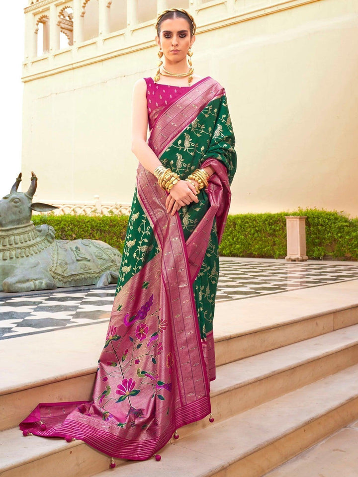 Pink silk saree crafted for elegance and style.