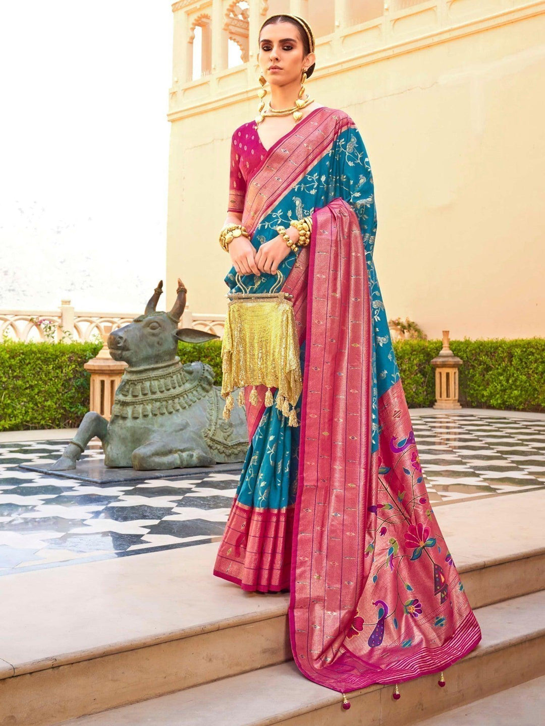 Pink silk saree crafted for elegance and style.