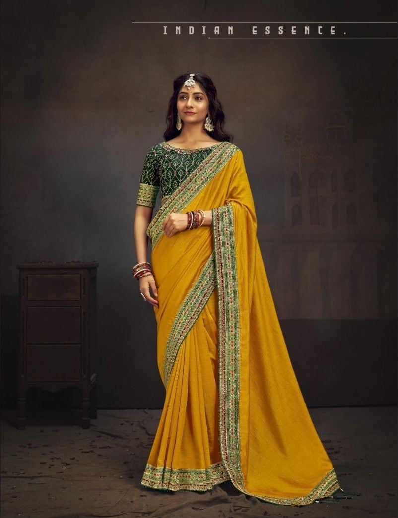 Luxurious Vichitra Silk Saree | Regal Elegance with Zari Embroidery