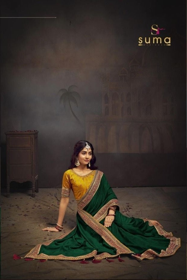 Luxurious Vichitra Silk Saree | Regal Elegance with Zari Embroidery