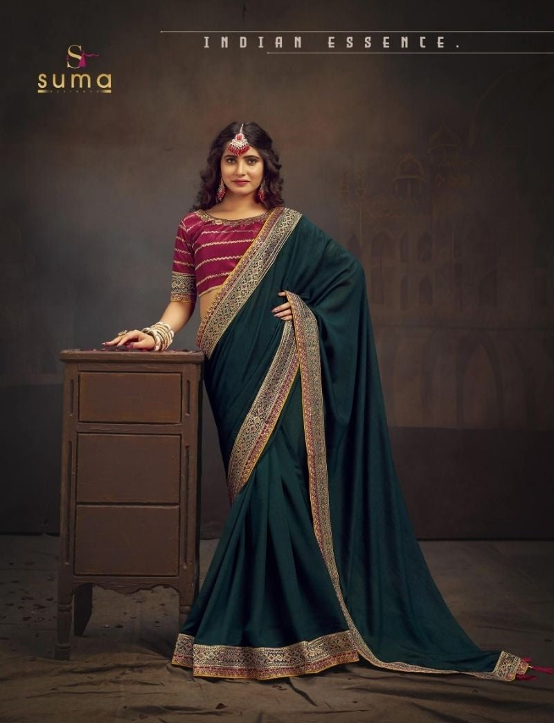 Luxurious Vichitra Silk Saree | Regal Elegance with Zari Embroidery