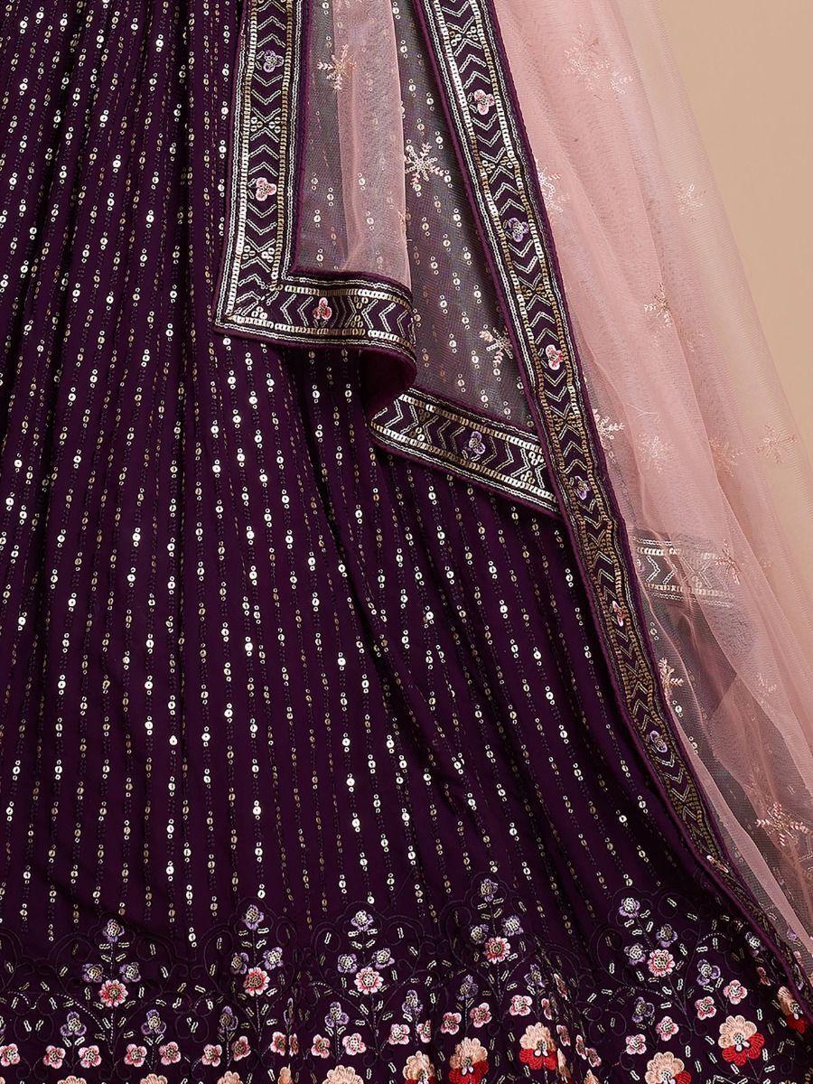 Glamorous Purple Georgette Lehenga | Perfect for Weddings & Special Occasions