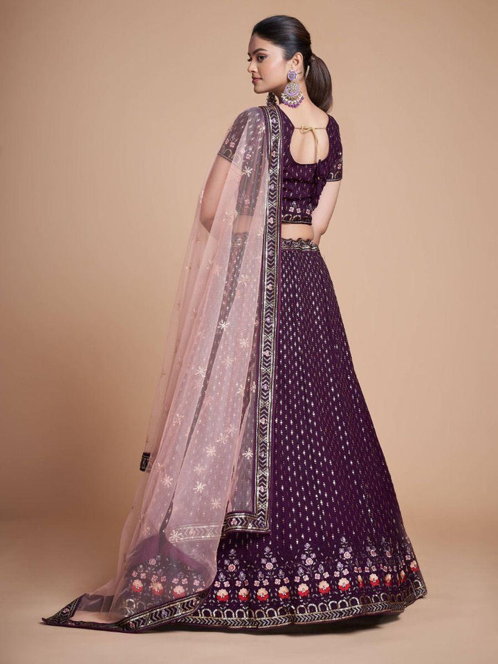 Glamorous Purple Georgette Lehenga | Perfect for Weddings & Special Occasions