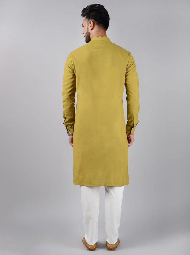 Elevate your ethnic collection with this timeless Olive Green Kurta Set.