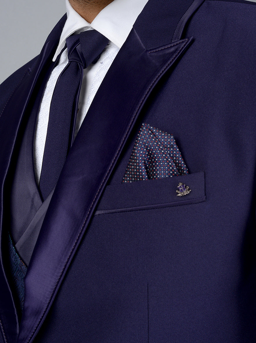 Unique vibrant purple wedding suit for men, perfect for special events and proms, designed to make a striking impression.