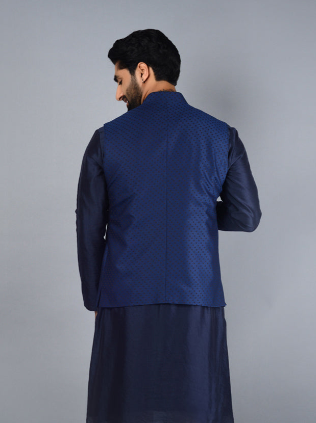 Timeless Navy Blue Bandhgala Jacket | Elevate Your Ethnic Style