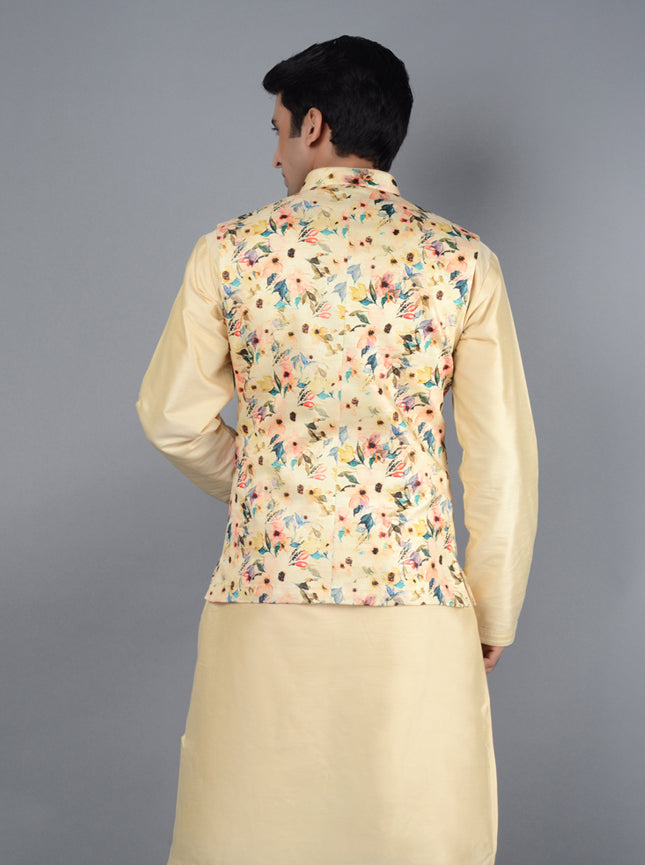 Stylish Cream Bandhgala Jacket | Premium Linen for Comfort and Elegance