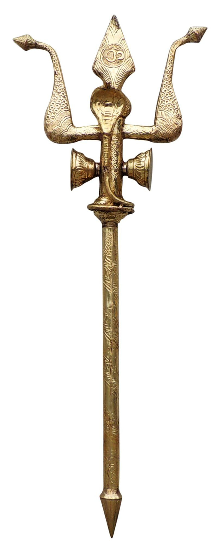 Brass Trishul - Decorative Pooja Item | 18x6x48 Inch Spiritual Sculpture