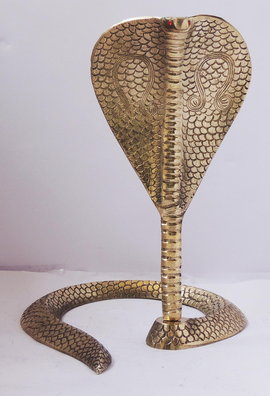 Brass Snake Decorative Sculpture | 9.5x10.5x12 Inch Pooja Item