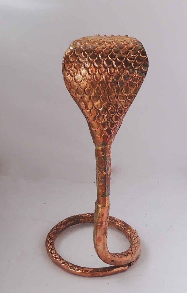 Copper Panch Mukhi Snake Pooja Item | 7.5x7.5x13.4 Inch Decorative Idol