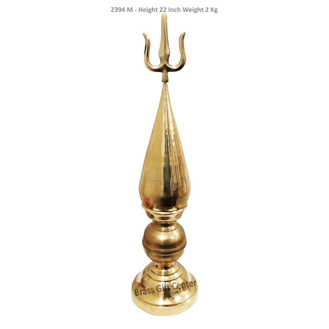 Brass Kalash Trishul 22 Inch | Traditional Pooja Item for Worship