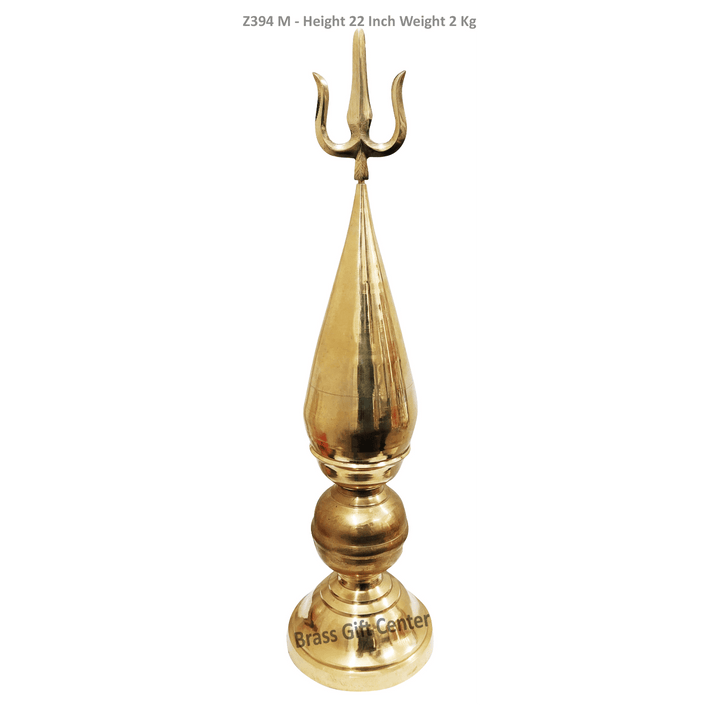 Brass Kalash Trishul 22 Inch | Traditional Pooja Item for Worship