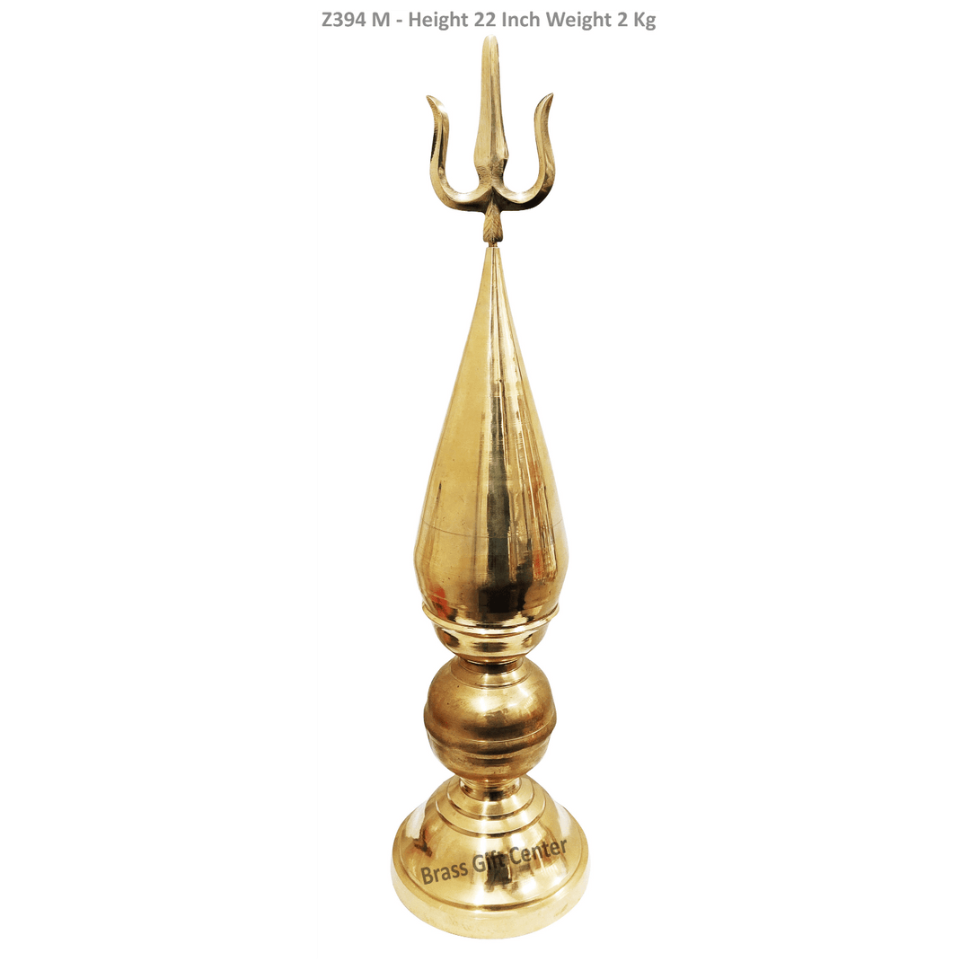 Brass Kalash Trishul 22 Inch | Traditional Pooja Item for Worship