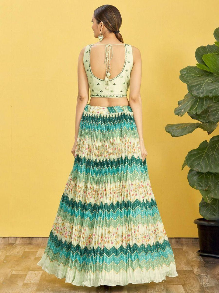 Reception Lehenga Choli | Stunning Green Indian Bridal Lehenga