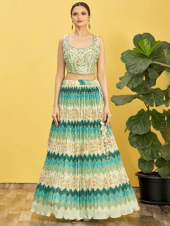 Reception Lehenga Choli | Stunning Green Indian Bridal Lehenga