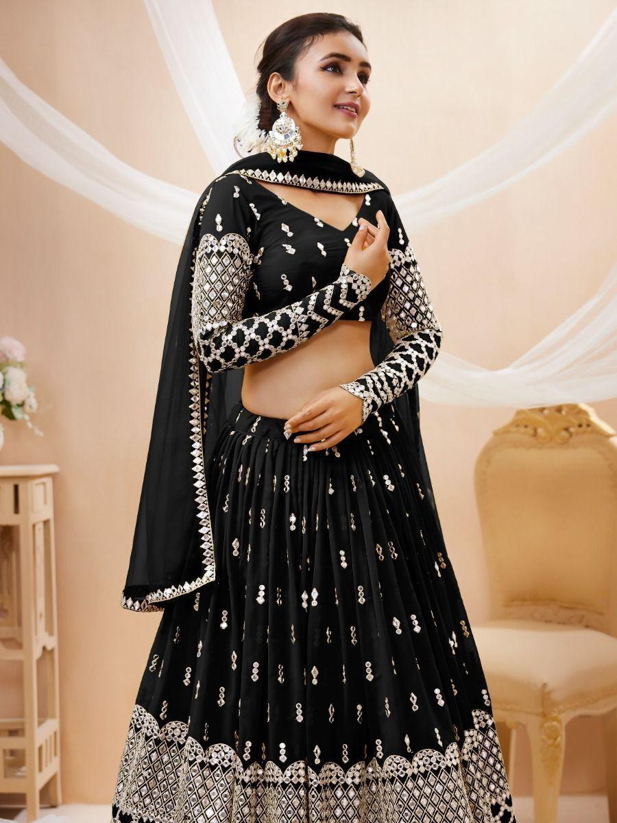 Indian Lehenga Choli Set | Georgette with Zari & Sequin Detail