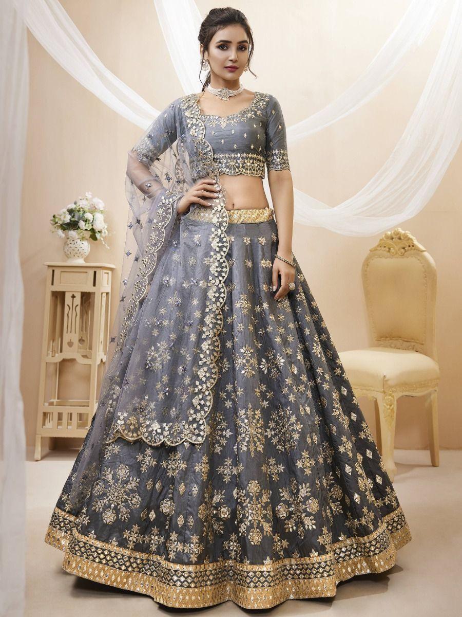 Traditional Indian Lehenga | Party Wear Choli with Paper Mirror Work